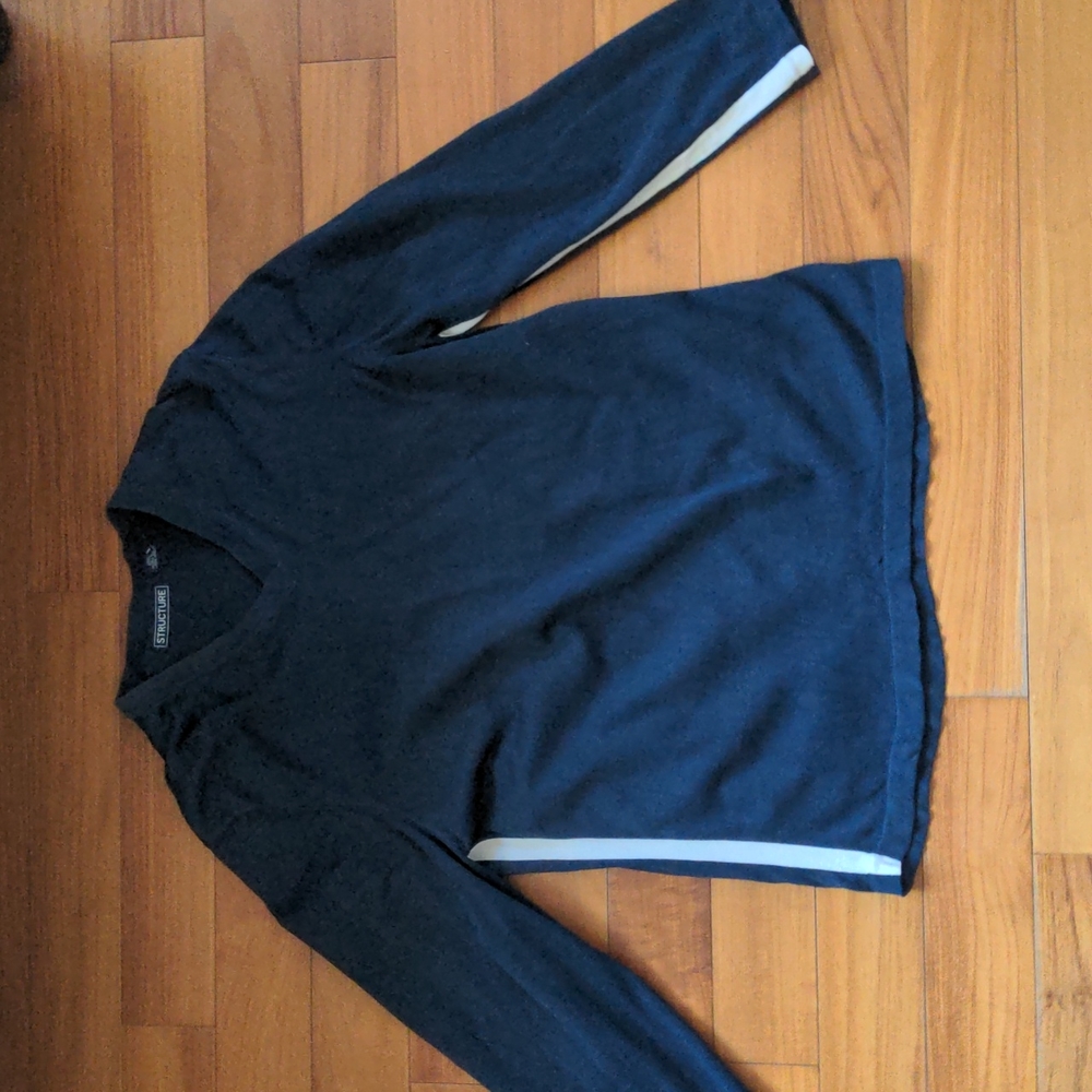 Vintage 1990's structure v neck men's sweater size Large